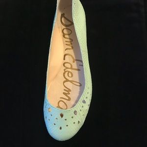 Sam Edelman Light Green Snakeskin Flats